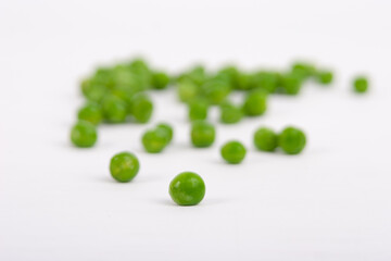 A scattering of green peas