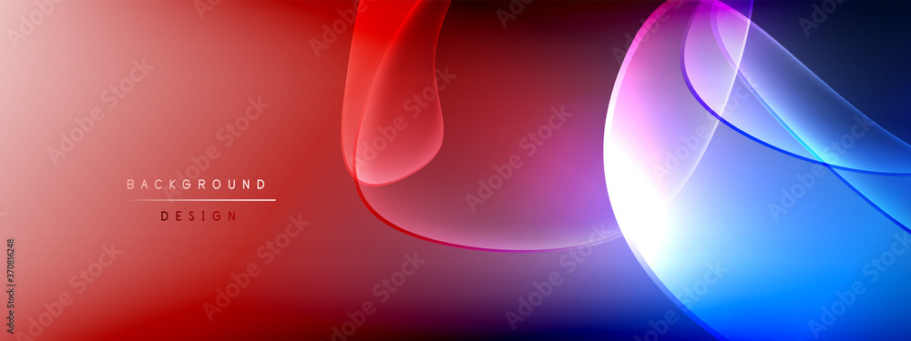 Wall mural vector abstract background - liquid bubble shapes on fluid gradient with shadows and light effects. 