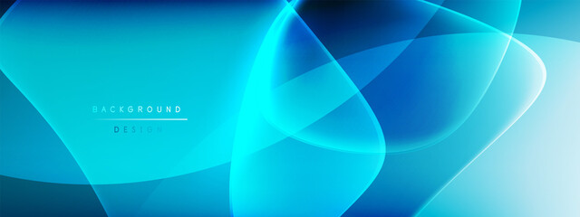 Vector abstract background - liquid bubble shapes on fluid gradient with shadows and light effects. Shiny design template for text