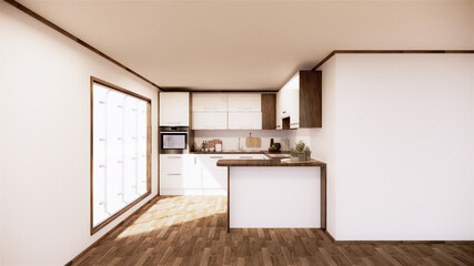 vintage Kitchen room interior japanese style.3D rendering