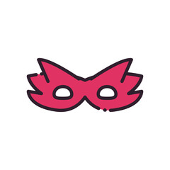 party mask line and fill style icon vector design
