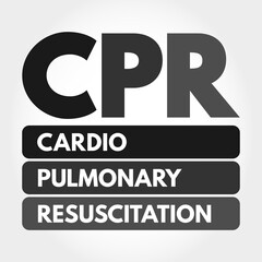 CPR - Cardiopulmonary Resuscitation acronym, medical concept background