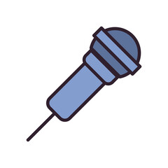 microphone line and fill style icon vector design