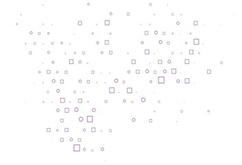 Light Purple vector background with circles, rectangles.