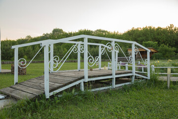 bridge on a green background