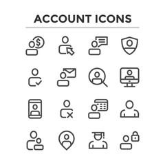 icon set bundle outline account user