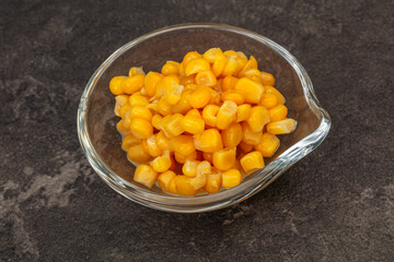Sweet corn seeds in the bowl
