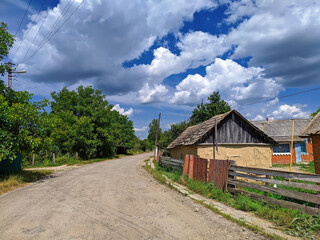 Fototapeta na wymiar typical landscape of the Ukrainian village in summer