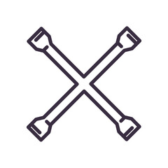 car wrench line style icon vector design