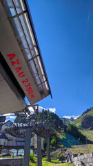 Elbrus mountain, Kabardino-Balkaria August 04,2020:Photo of the AZAU station of the highest cable car in Europe, Elbrus - 370822473