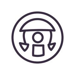 car rudder line style icon vector design