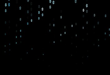 Dark BLUE vector pattern with Dollar.