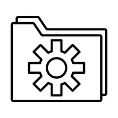 folder with gear settings machine line style icon