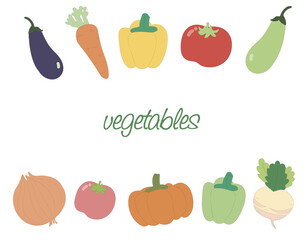 Vector illustration vegetables set. Organic foods.
