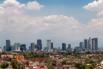 Fototapeta na wymiar Tlatelolco and Banobras Tower at Mexico City.