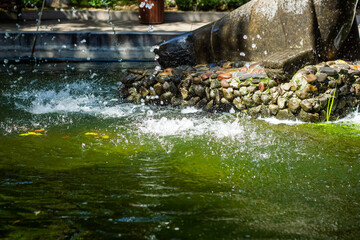 Fototapeta na wymiar fountain in the garden, fountain in the park