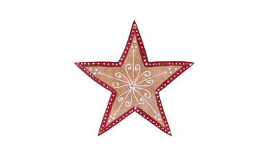 Fototapeta na wymiar gingerbread christmas star isolated on white background