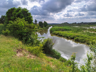 Fototapeta na wymiar typical landscape of the river in Ukraine