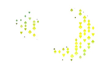 Light Green, Yellow vector template with poker symbols.