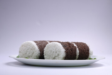 Ragi Puttu or Finger Millet  steamed cake