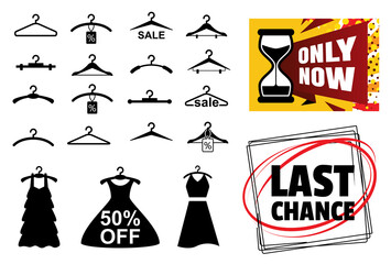 Black Clothes Hanger Icon on White Background