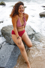 Young woman enjoying a day on the beach