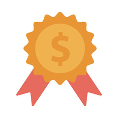 seal stamp with dollar money symbol flat style icon
