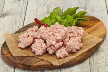 Homemade pork minced meat for cooking