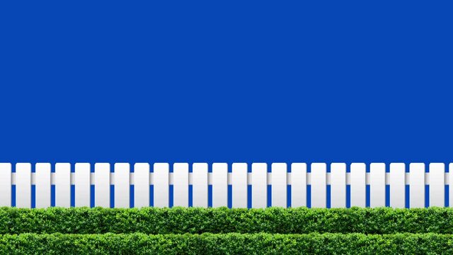 white fence and bluescreen