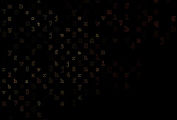 Dark Yellow, Orange vector template with isolated letters.