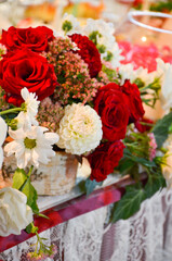 Flowers seasonal standing on the celebration table