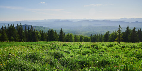 Russia Bashkortostan. The second peak of the Southern Urals is a large mountain Iremel, a view from...