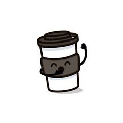 Cute coffee cup kawaii design illustration
