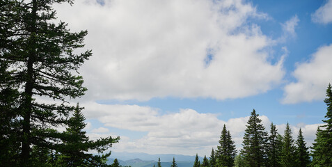 Russia Bashkortostan. The second peak of the Southern Urals is a large mountain Iremel, a view from...