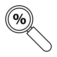 magnifying glass with percent symbol line style