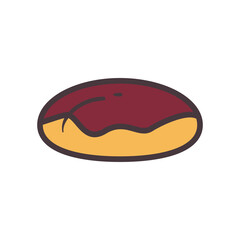 bakery bread line and fill style icon vector design