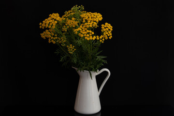 Still life with bouquet of tansy