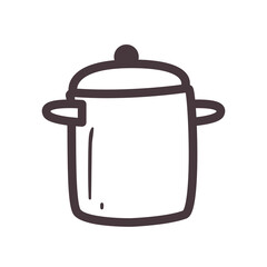 cook pot line style icon vector design