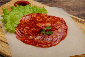 Italian traditional Chorizo pork sausages