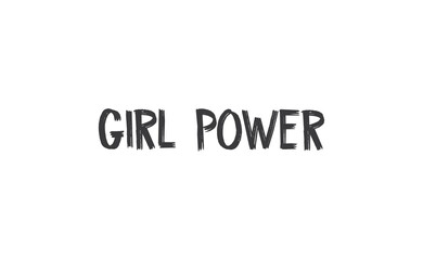 Girl power quote feminist lettering. Calligraphy inspiration graphic design typography element. Hand written card. Simple vector Female sign.