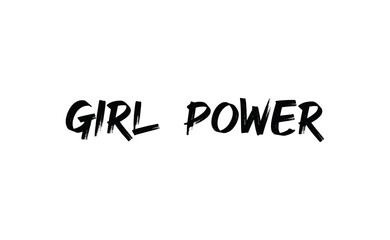 Girl power quote feminist lettering. Calligraphy inspiration graphic design typography element. Hand written card. Simple vector Female sign.