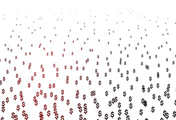 Dark Red vector texture with financial symbols.