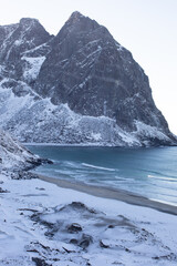 Kvalvika beach in the Lofoten Islands. 