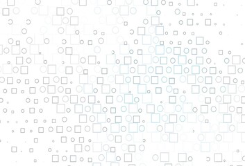 Light BLUE vector background with circles, rectangles.