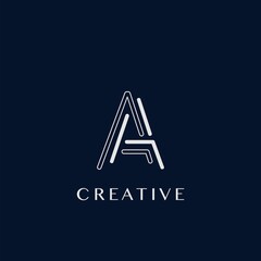 Simple Modern A Letter Logo, Monogram Vector Logo Template Design