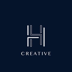 Simple Modern H Letter Logo, Monogram Vector Logo Template Design