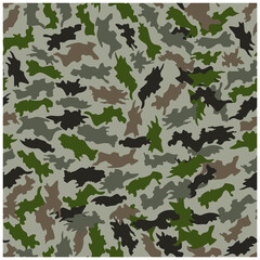 Camouflage military seamless pattern. Fashion textile vector illustration