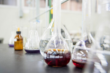 laboratory glassware in laboratory