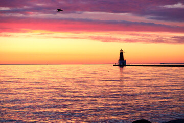 Lake Michigan Lighthouse, North Pier LIghthouse in Menominee