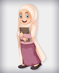 Muslim girl holding book